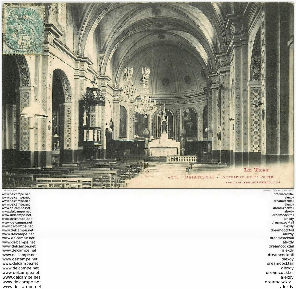 81 BRIATEXTE. Intérieur De L'Eglise 1906 - Autres & Non Classés