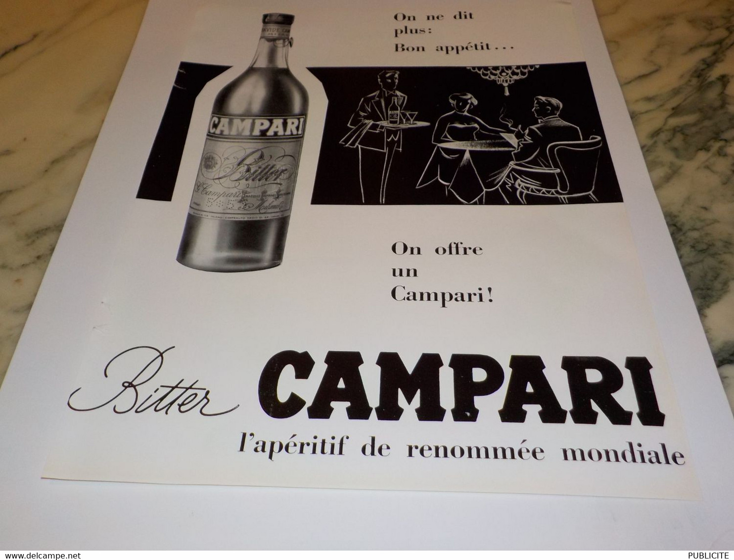 ANCIENNE PUBLICITE APERITIF BITTER CAMPARI 1954 - Alcools