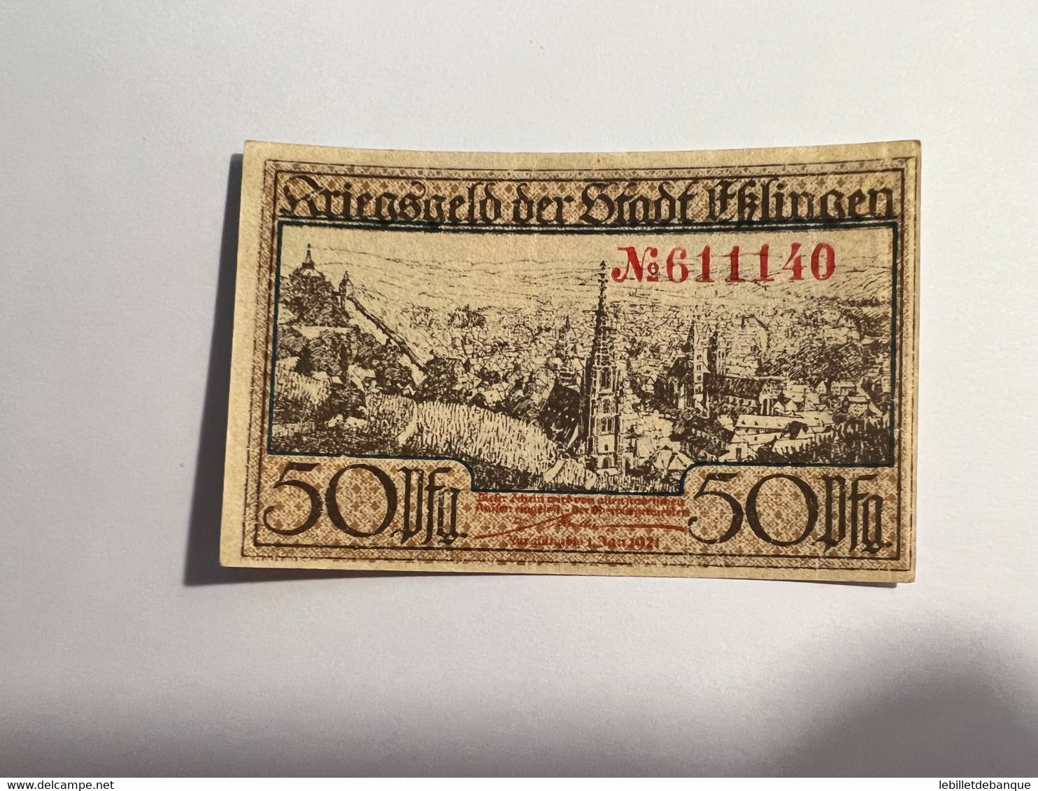 Allemagne Notgeld Eklingen 50 Pfennig - Collections