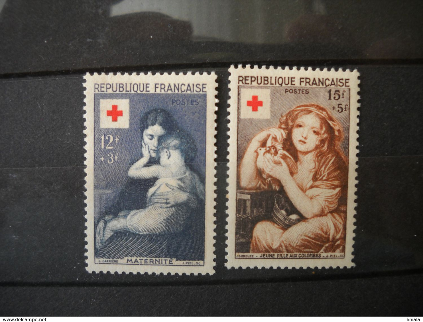 10640 Lot De 2 TIMBRES NEUFS  N° 1006 Et  N° 1007   Bon état Avec Charnières Croix Rouge Année 1954 - Neufs