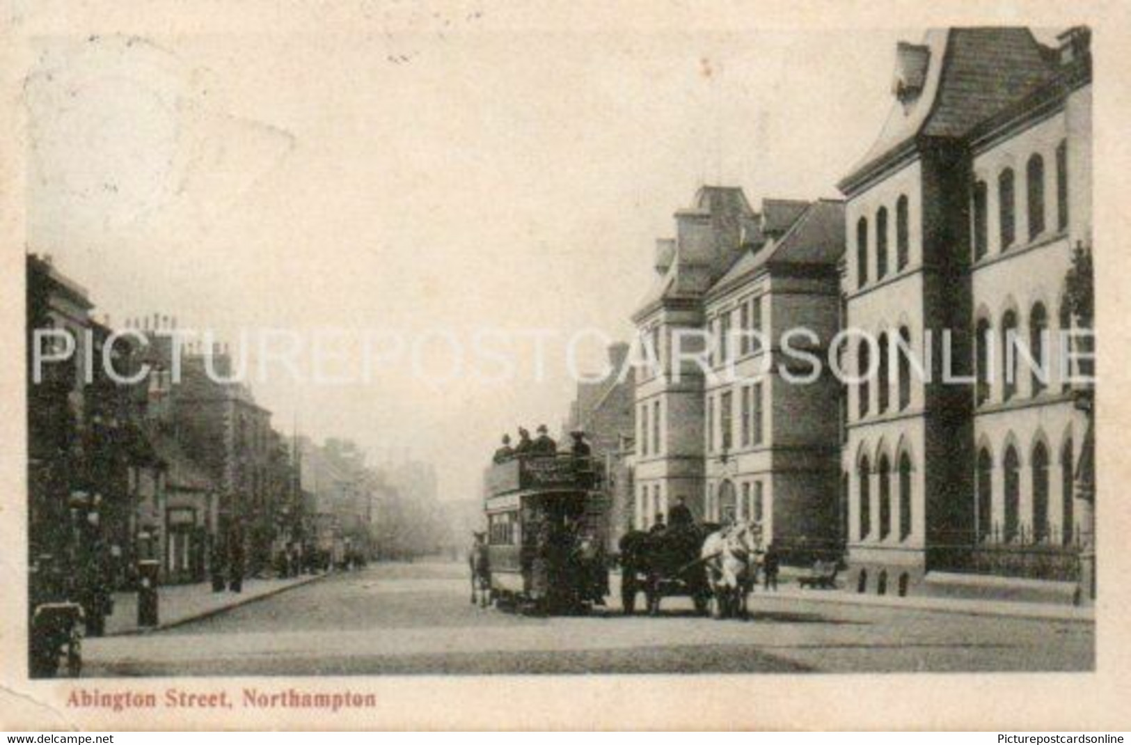 NORTHAMPTON OLD B/W POSTCARD NORTHAMPTONSHIRE TRAM - Northamptonshire