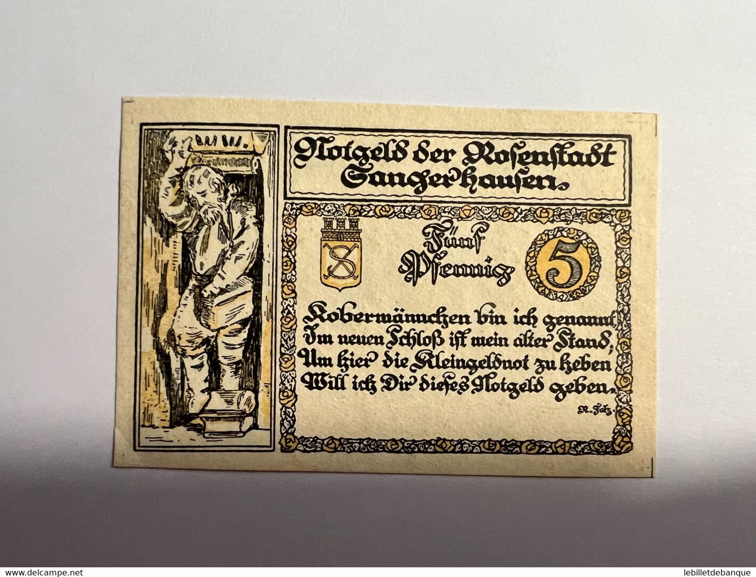 Allemagne Notgeld Rosenstadt 5 Pfennig - Collections