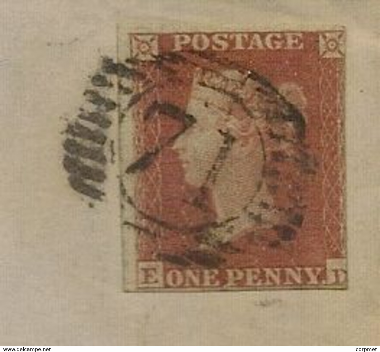 UK -1851 1d RED-BROWN HORIZONTAL OVAL Cancel From CATFORD To Lincoln's Inn - Reception At Back - Wax Seal Pantechnicon - Lettres & Documents