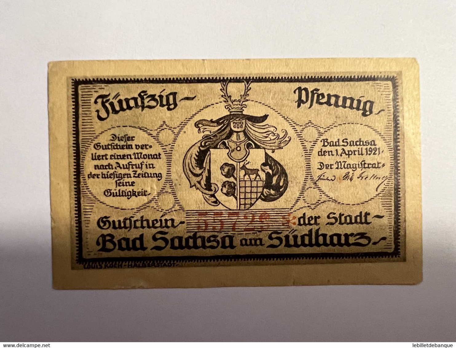 Allemagne Notgeld Sachsa 50 Pfennig - Collections