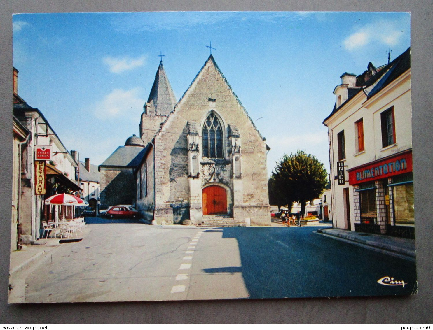 CP 37 Indre Et Loire GENILLE Prés Montrésor L'église Sainte Eulalie De Genillé ,épicerie Unico Alimentation , Restaurant - Genillé