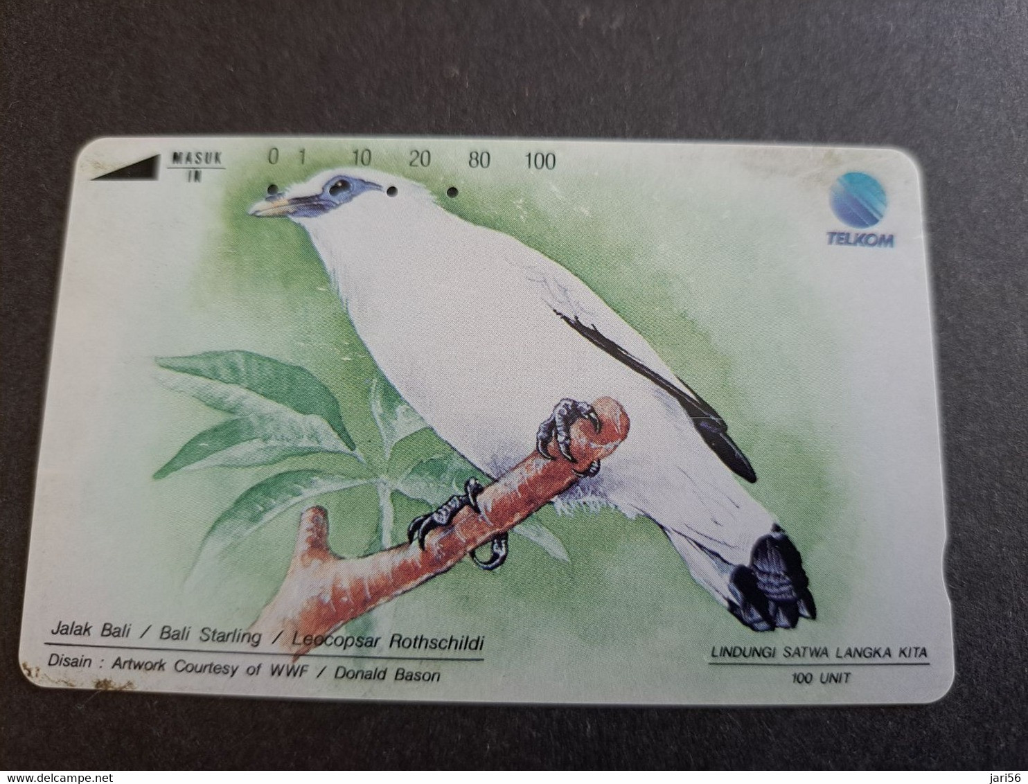 INDONESIA MAGNETIC/TAMURA  100 UNITS /  BIRD   MAGNETIC   CARD    **9772** - Indonesien