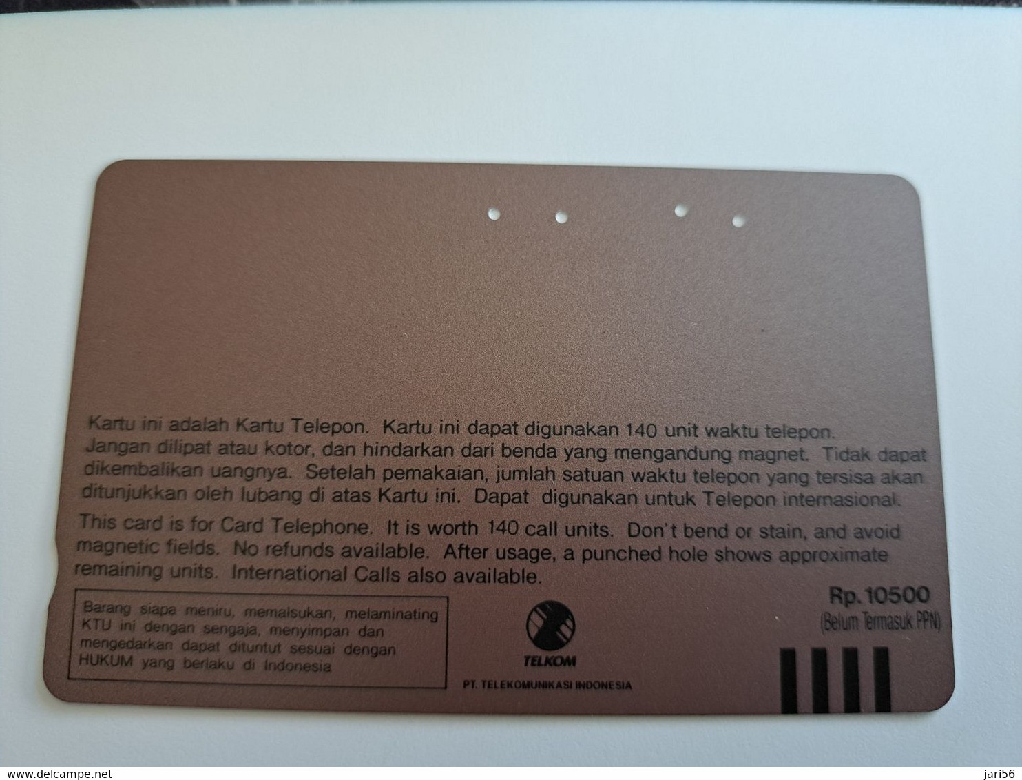 INDONESIA MAGNETIC/TAMURA  140 UNITS /  SUMMIT JAKARTA      MAGNETIC   CARD    **9780** - Indonesië