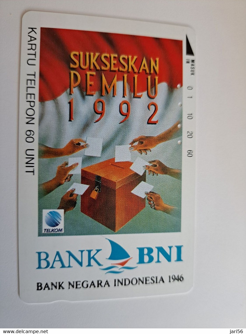 INDONESIA MAGNETIC/TAMURA  60  UNITS /  BANK  BNI       MAGNETIC   CARD    **9786** - Indonésie