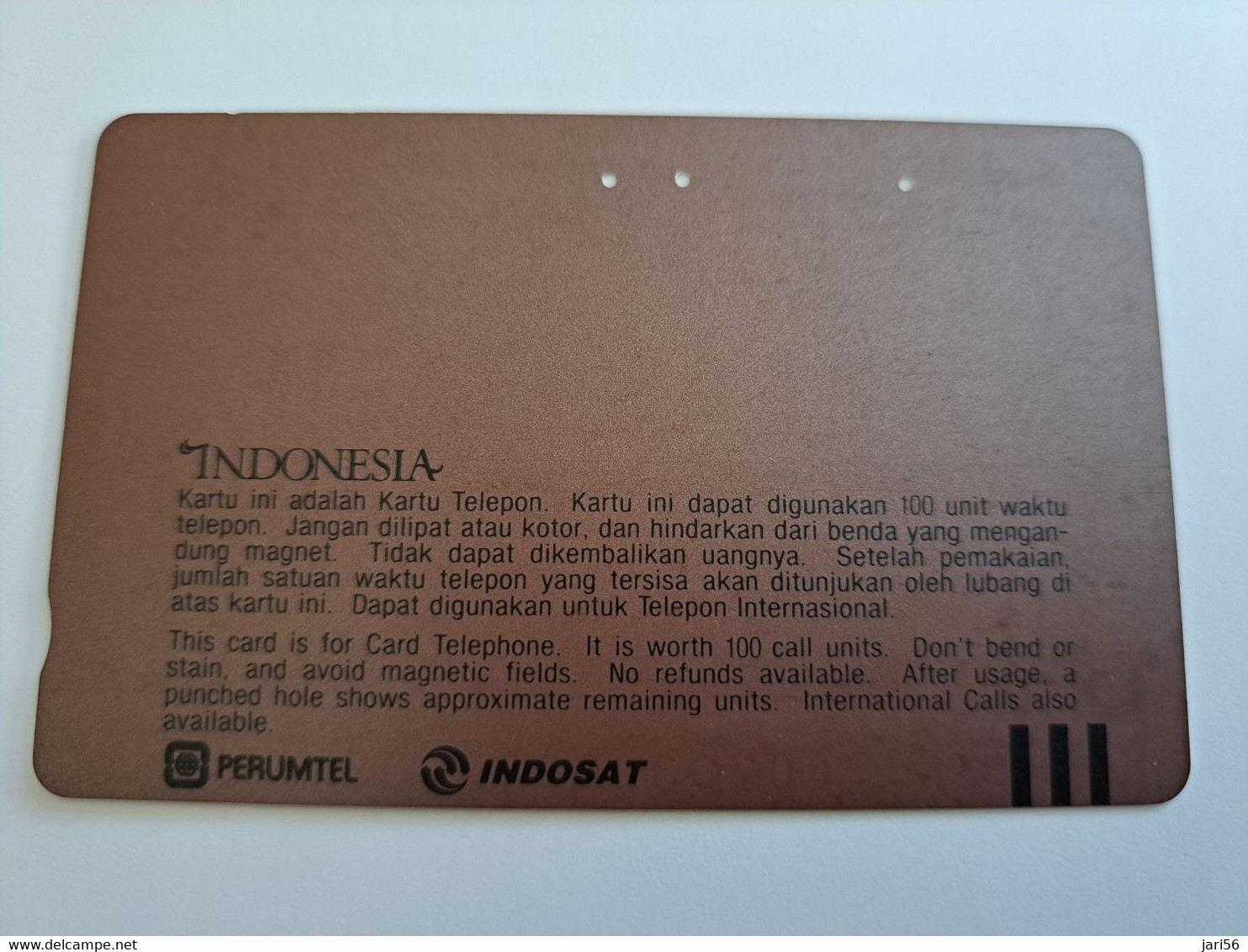 INDONESIA MAGNETIC/TAMURA  100  UNITS /   HARI PROLAMASI KEMERDEKAAN REP INDONESIA       MAGNETIC   CARD    **9793** - Indonesië