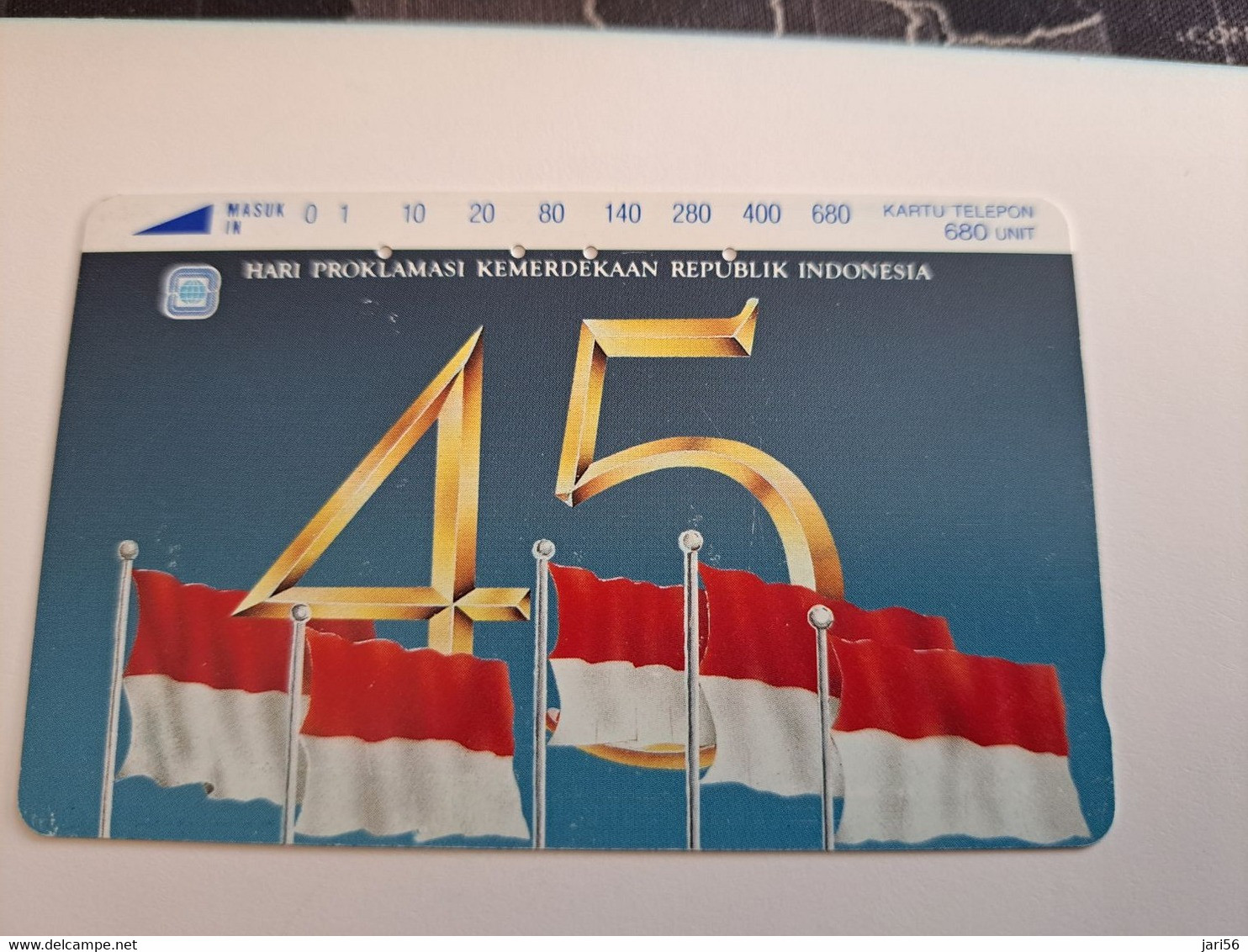 INDONESIA MAGNETIC/TAMURA  680  UNITS /   HARI PROLAMASI KEMERDEKAAN REP INDONESIA     MAGNETIC   CARD    **9799** - Indonesië