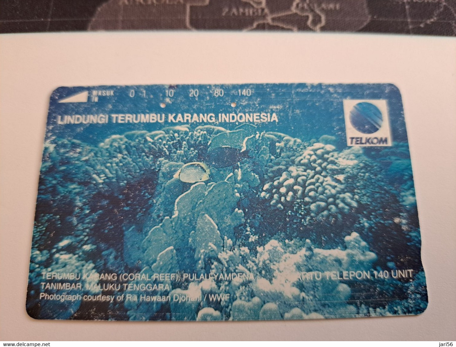 INDONESIA MAGNETIC/TAMURA  140   UNITS /  CORAL      MAGNETIC   CARD    **9810** - Indonesia