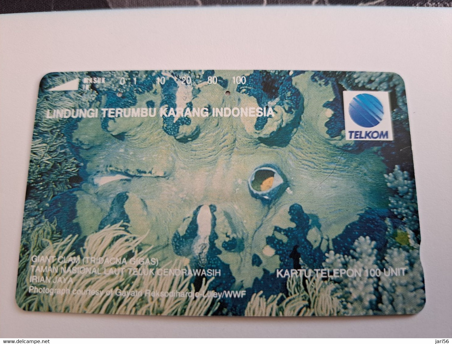 INDONESIA MAGNETIC/TAMURA  100  UNITS /  CORAL       MAGNETIC   CARD    **9814** - Indonesië