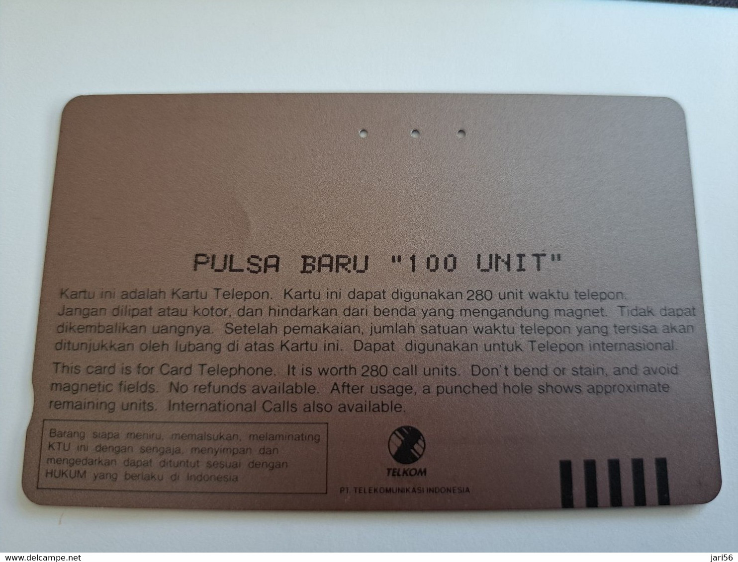 INDONESIA MAGNETIC/TAMURA  280  UNITS /  KALIMANTAN HANDICRAFT /OVERPRINT        MAGNETIC   CARD    **9817** - Indonesia