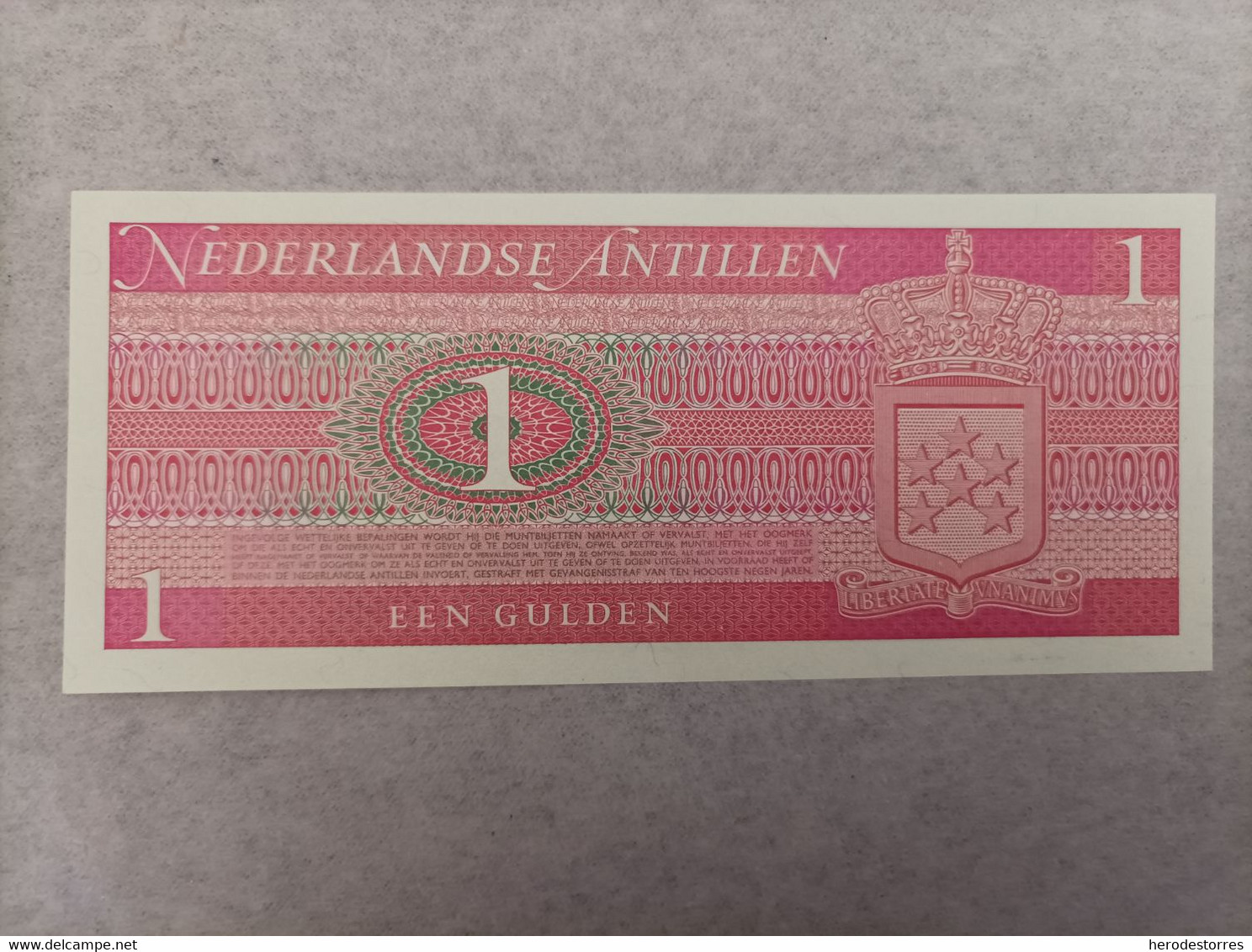 Billete De Antillas Holandesas De 1 Gulden, Año 1970, UNC - Antilles Néerlandaises (...-1986)