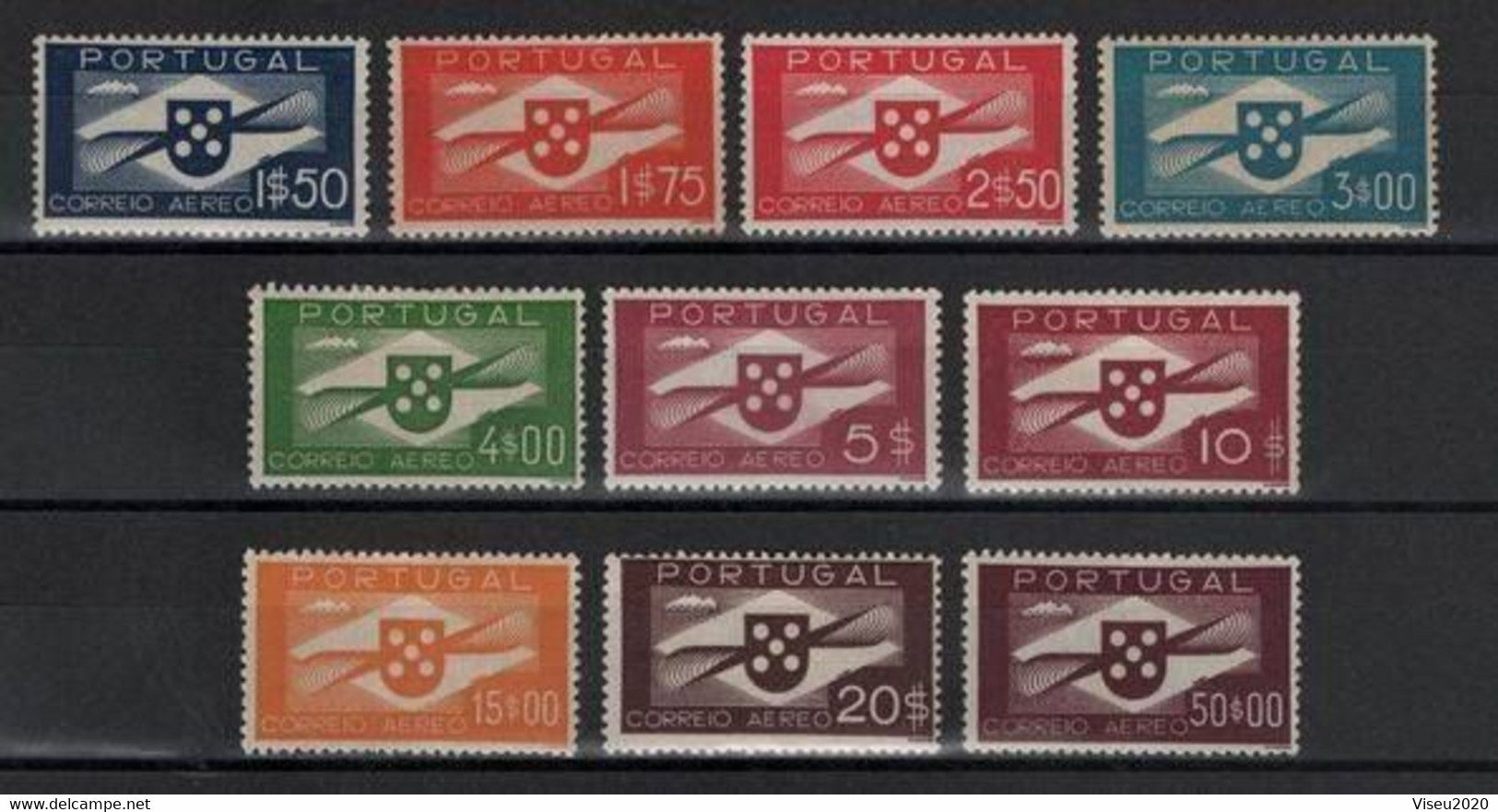 Portugal 1936 - Correio Aéreo - Hélice - Serie Completa Afinsa 01/10 MH - Unused Stamps