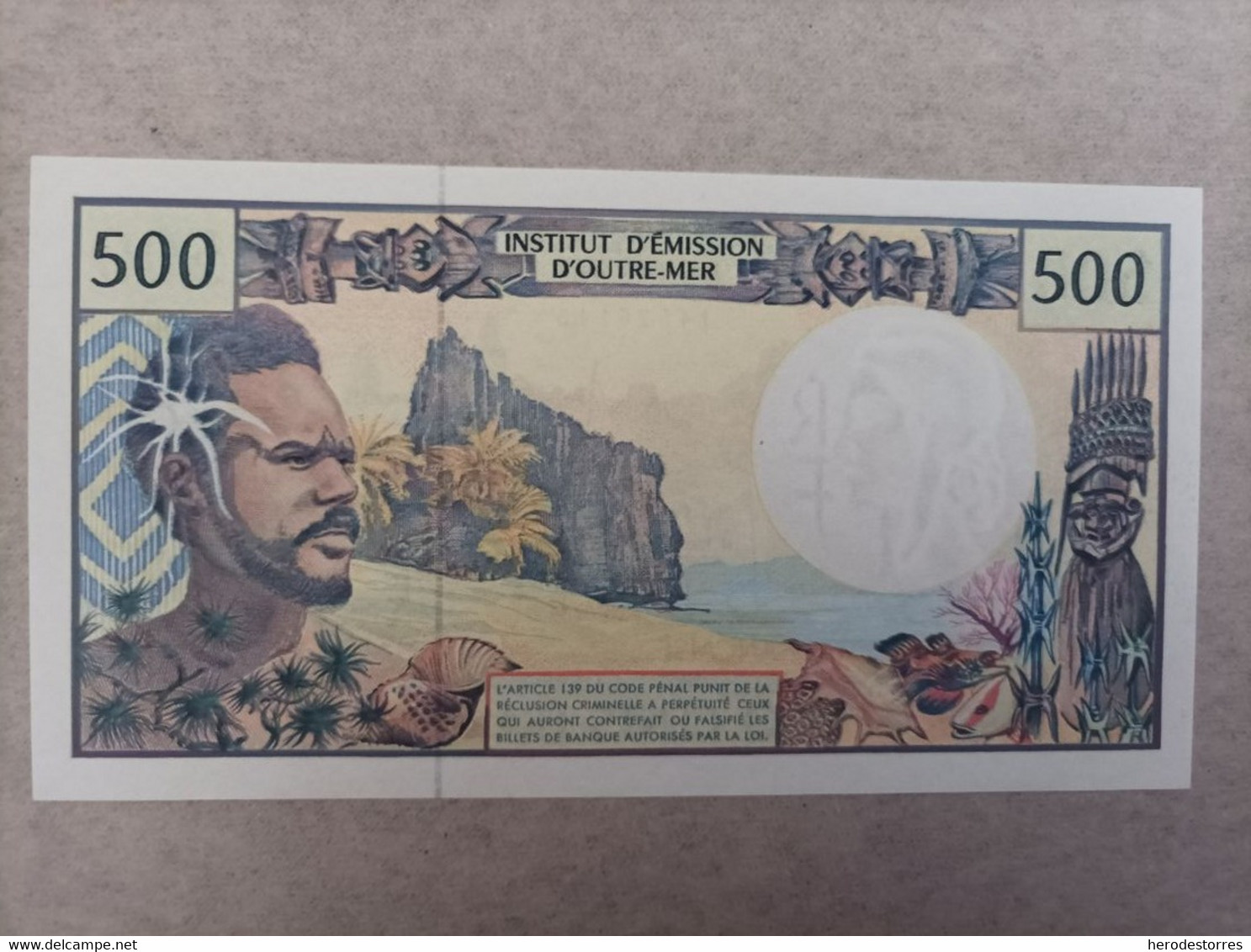 Billete De Los Territorios Franceses Del Pacífico De 500 Francs, Año 1992, UNC - Non Classés