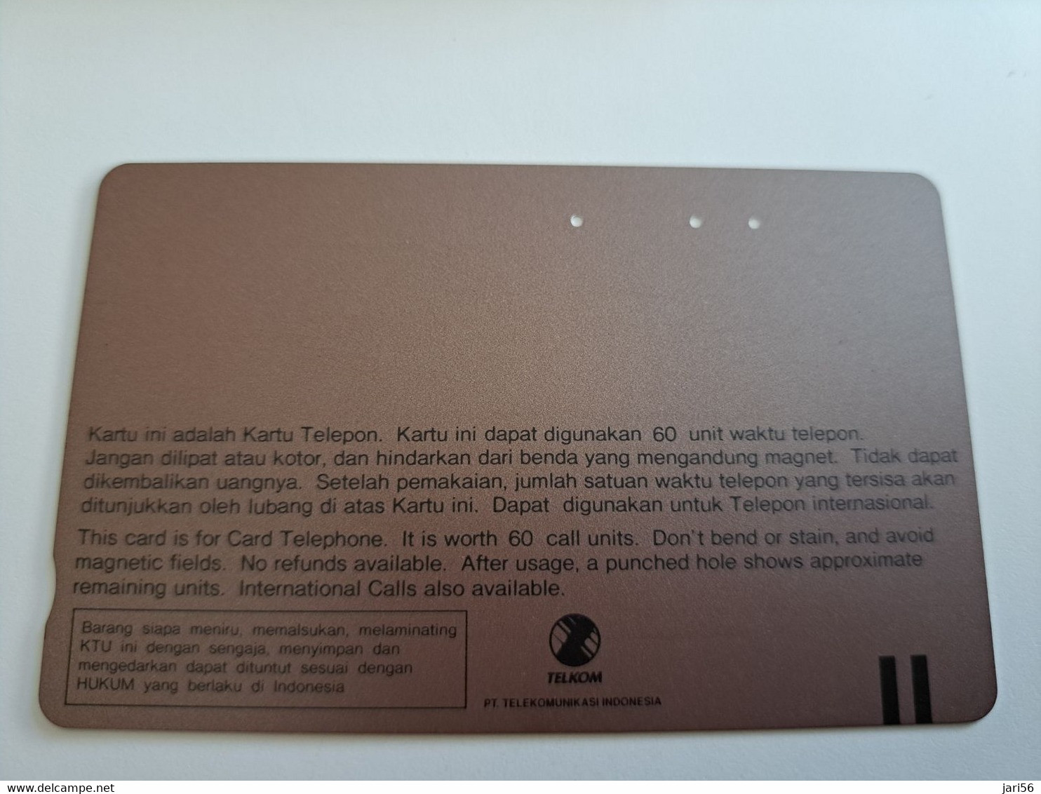 INDONESIA MAGNETIC/TAMURA  60  UNITS /  ORCHIDS          MAGNETIC   CARD    **9846** - Indonesië