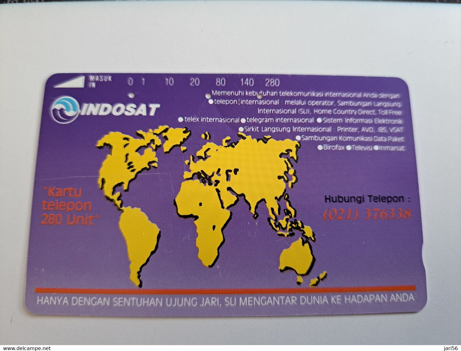 INDONESIA MAGNETIC/TAMURA  280  UNITS / WORLD MAP           MAGNETIC   CARD    **9849** - Indonesia