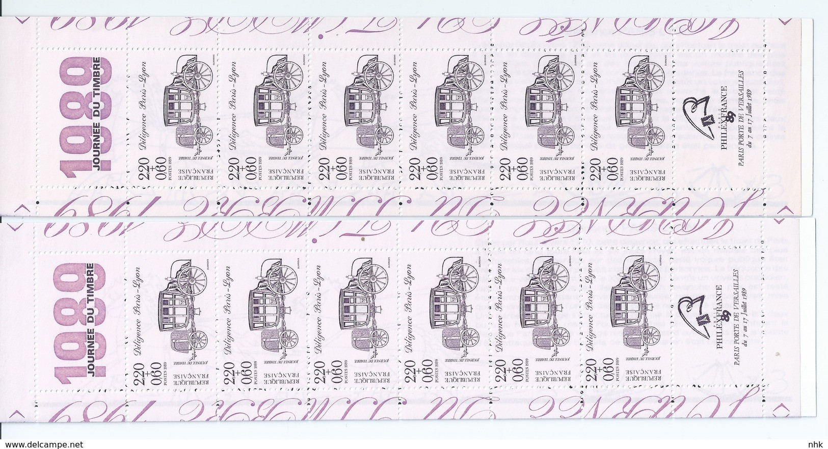 Variété : Carnets  N° BC2578A Journée Du Timbre 1989 Rose Pâle + Normal ** - Markenheftchen