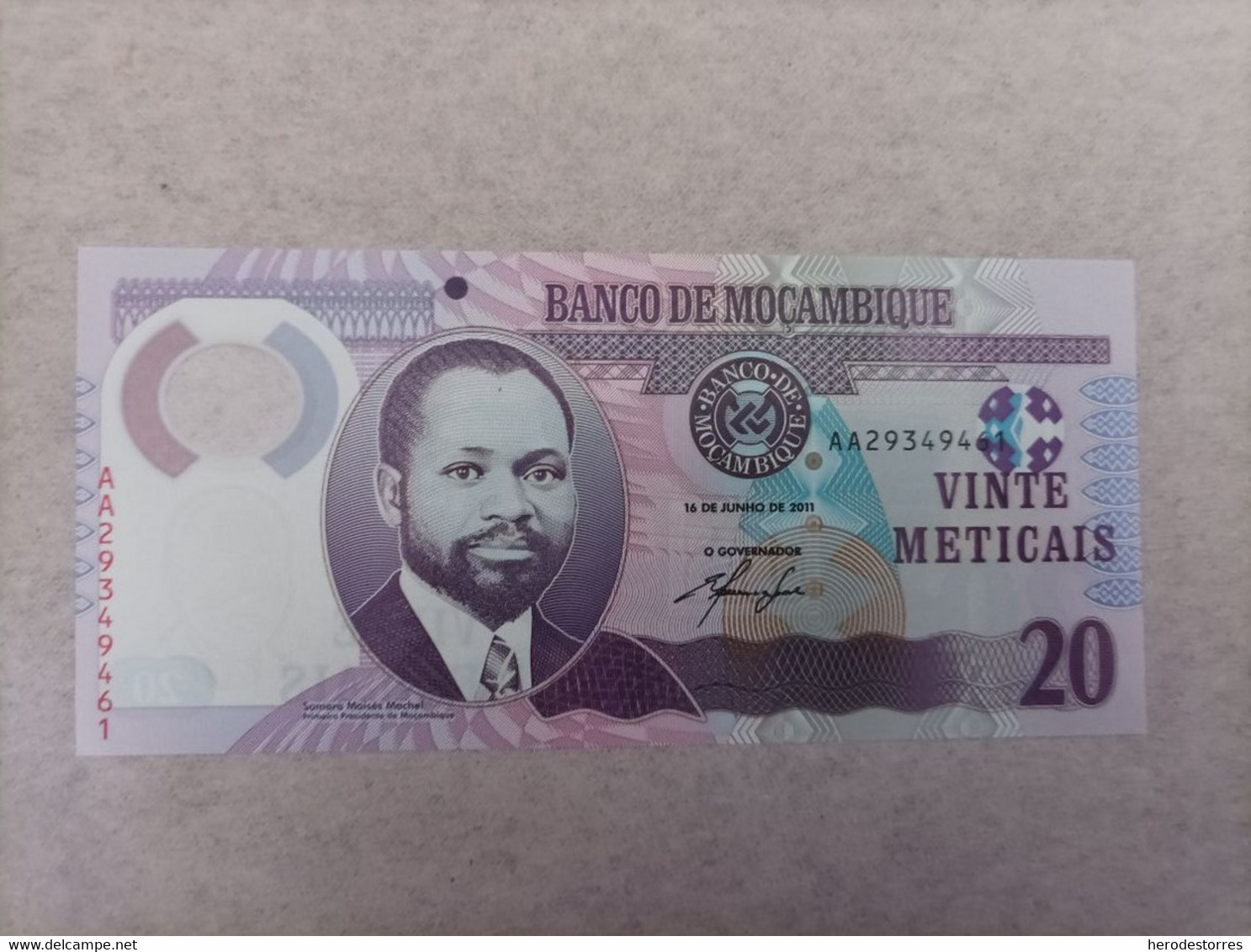 Billete De Mozambique 20 Meticais, Año 2011, Serie AA, UNCIRCULATED - Mozambique