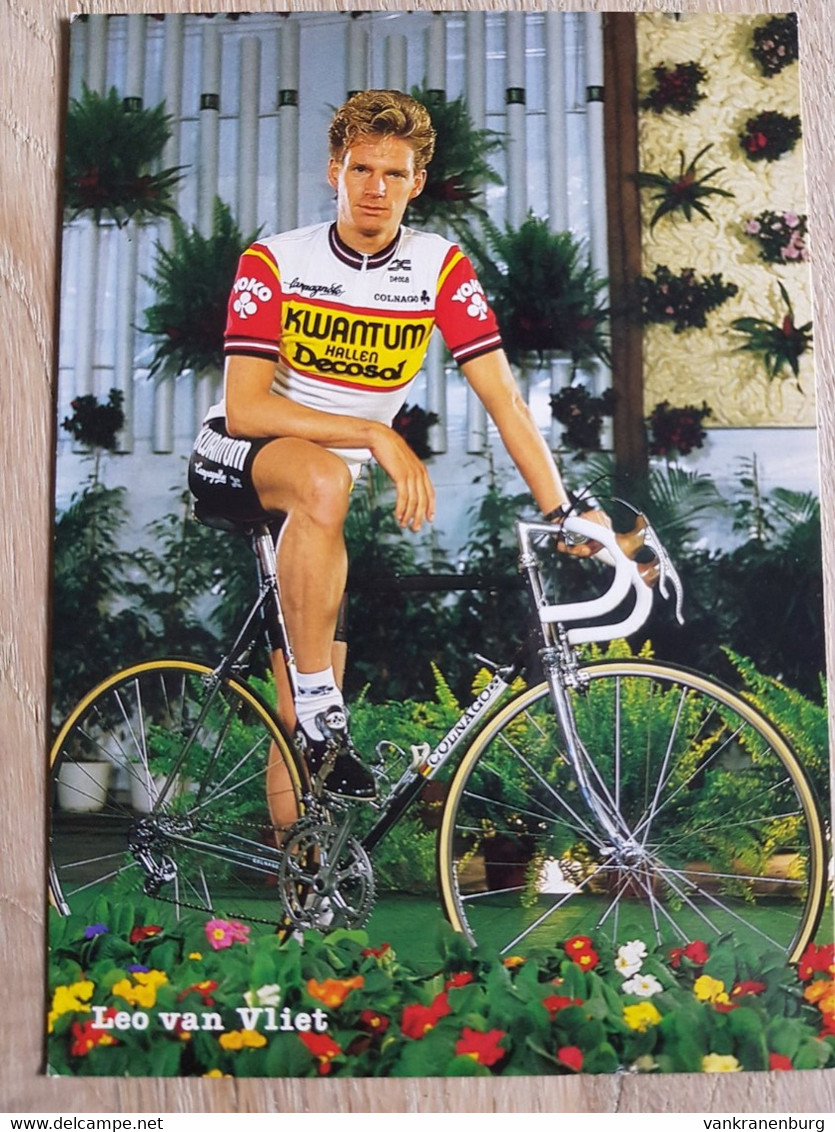 Card Leo Van Vliet - Team Kwantum Hallen - 1985 - Cycling - Cyclisme - Ciclismo - Wielrennen - Ciclismo