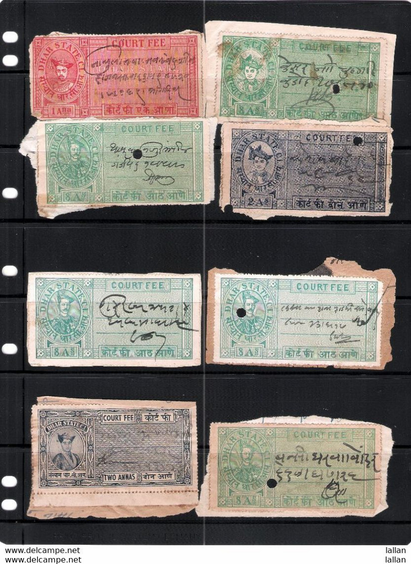 Collection Of 56 Courtfee Stamps Of Dhar Indian State Of British India,@£0.15 Each Stamp,condition As Per Scan, - Dhar
