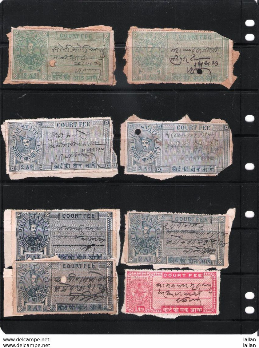 Collection Of 56 Courtfee Stamps Of Dhar Indian State Of British India,@£0.15 Each Stamp,condition As Per Scan, - Dhar