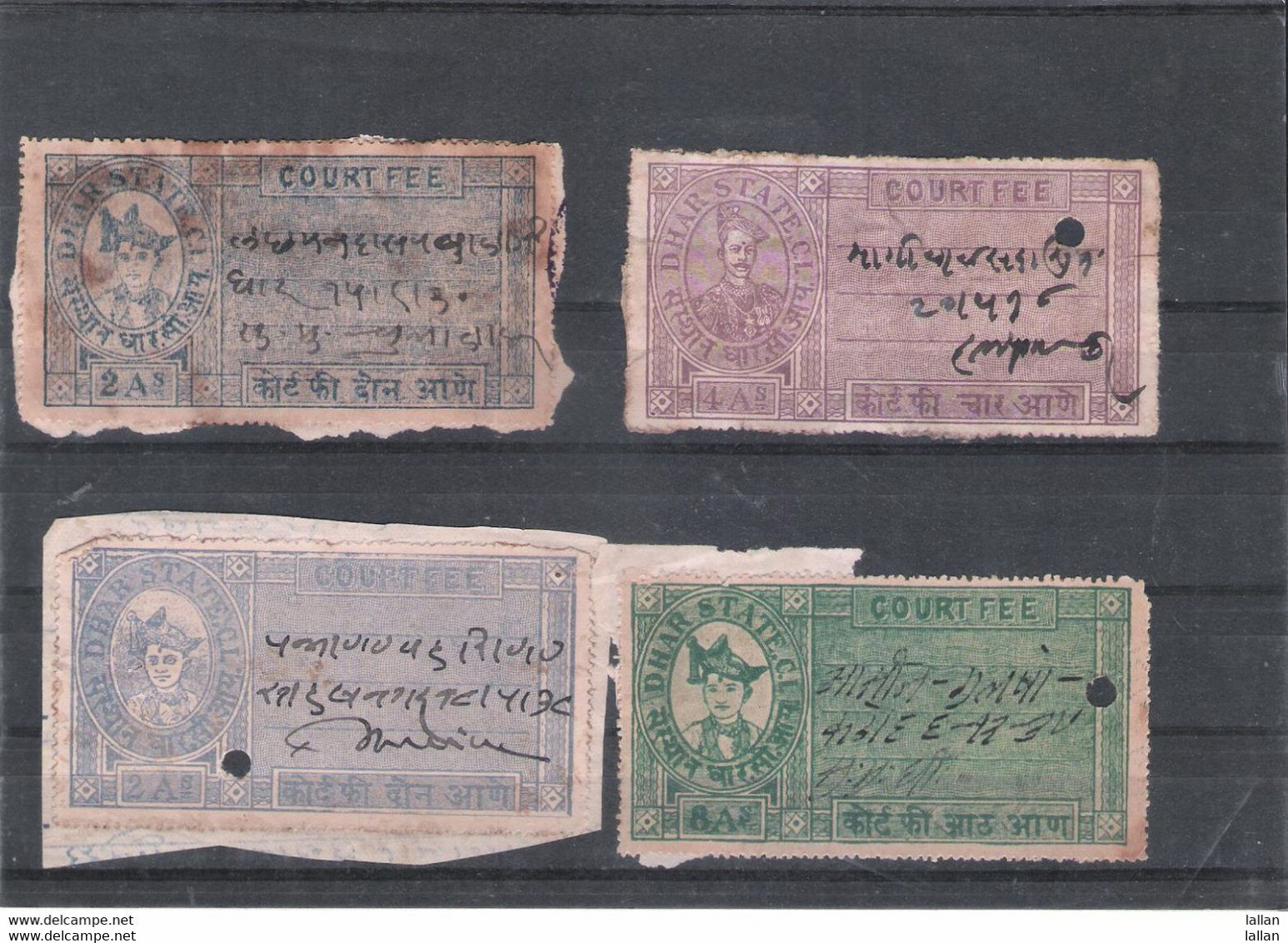 Collection Of 56 Courtfee Stamps Of Dhar Indian State Of British India,@£0.15 Each Stamp,condition As Per Scan, - Dhar