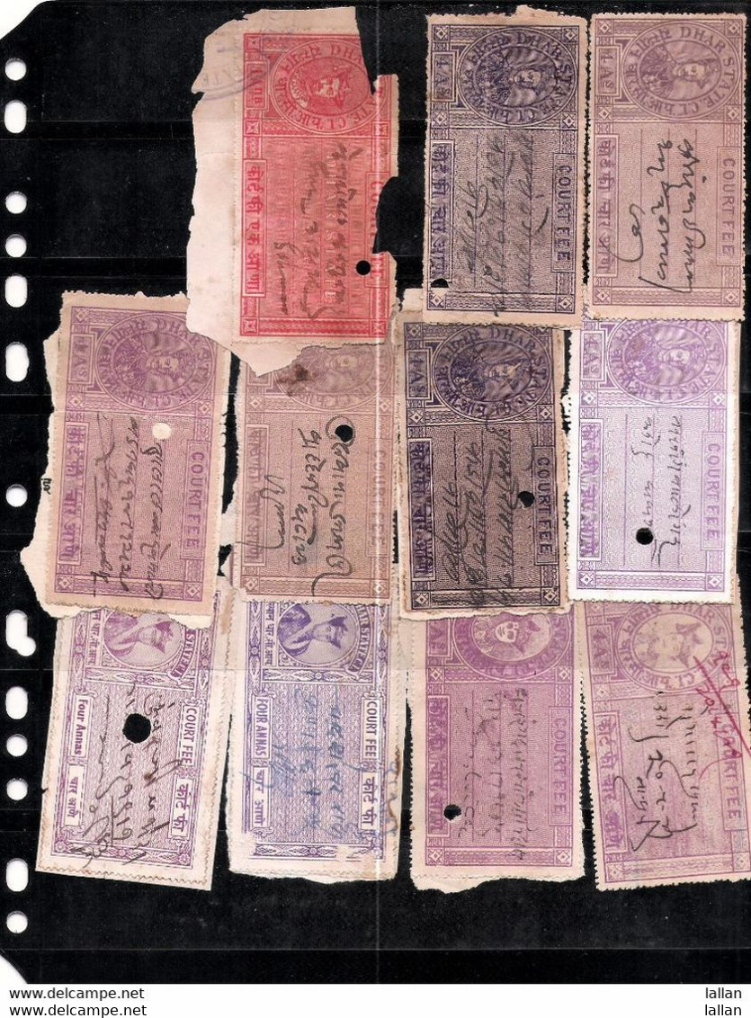 Collection Of 56 Courtfee Stamps Of Dhar Indian State Of British India,@£0.15 Each Stamp,condition As Per Scan, - Dhar