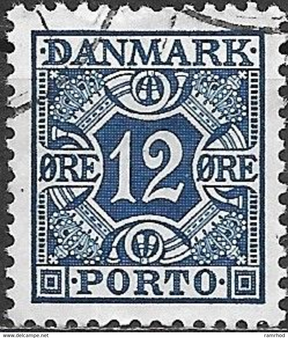 DENMARK 1934 Postage Due - 12ore - Blue FU - Postage Due