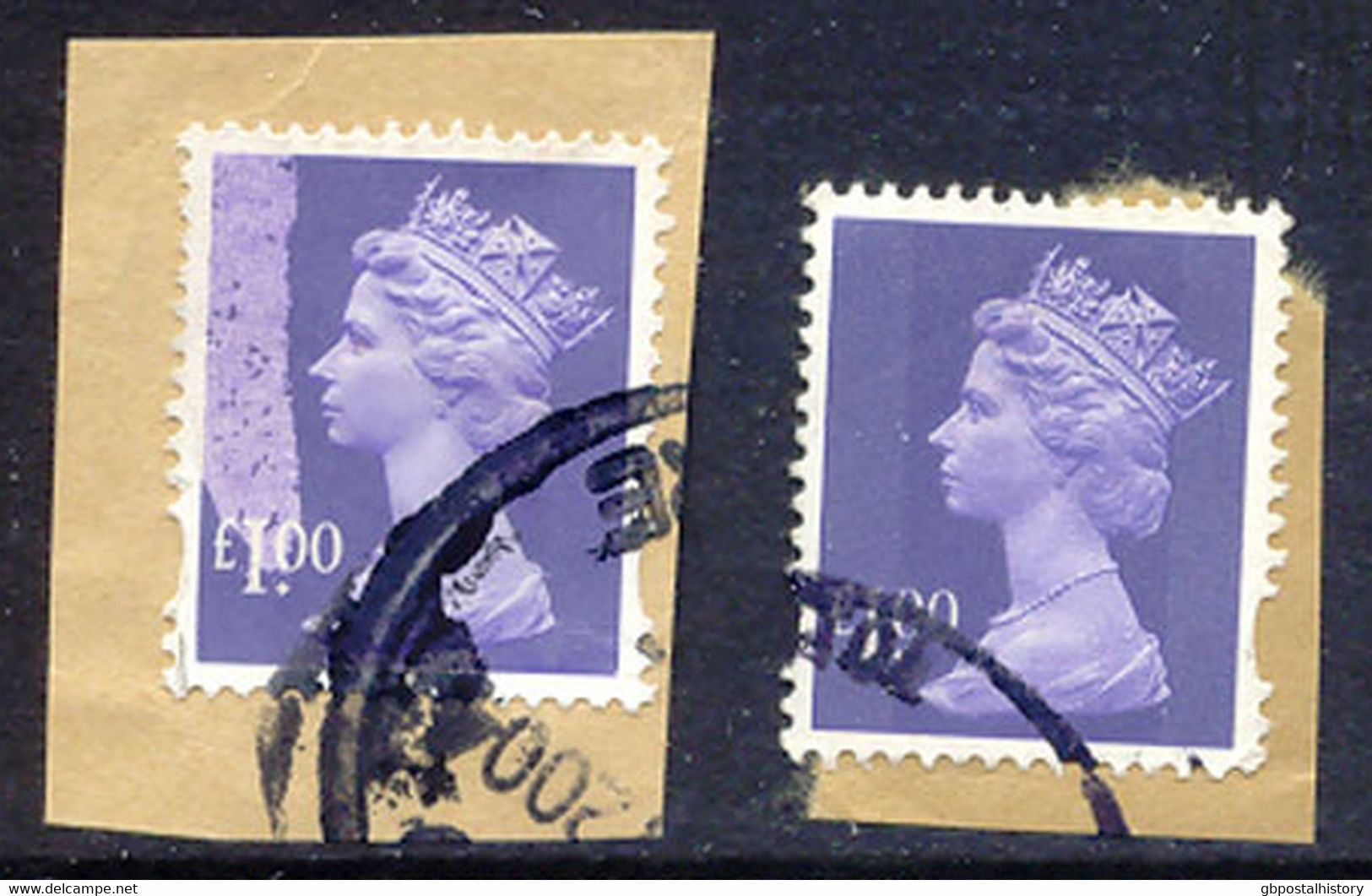 GB 1995, Machin 1 British Pound Bluish Violet, Very Fine Used On Piece, MAJOR VARIETY: During The Printing Process Part - Varietà, Errori & Curiosità