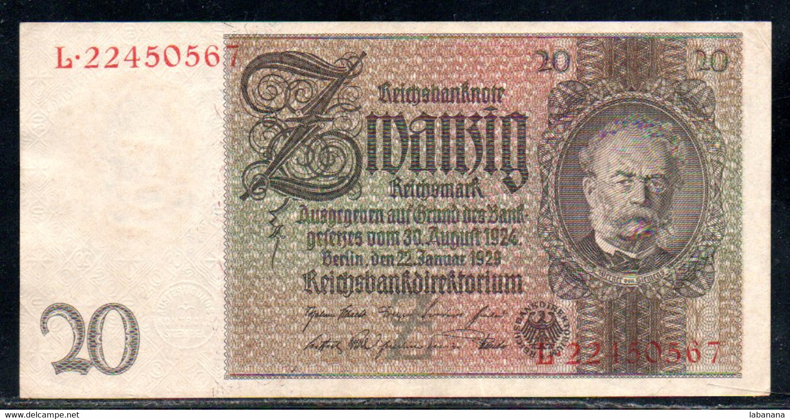 659-Allemagne 20m 1929 L224 - 20 Mark