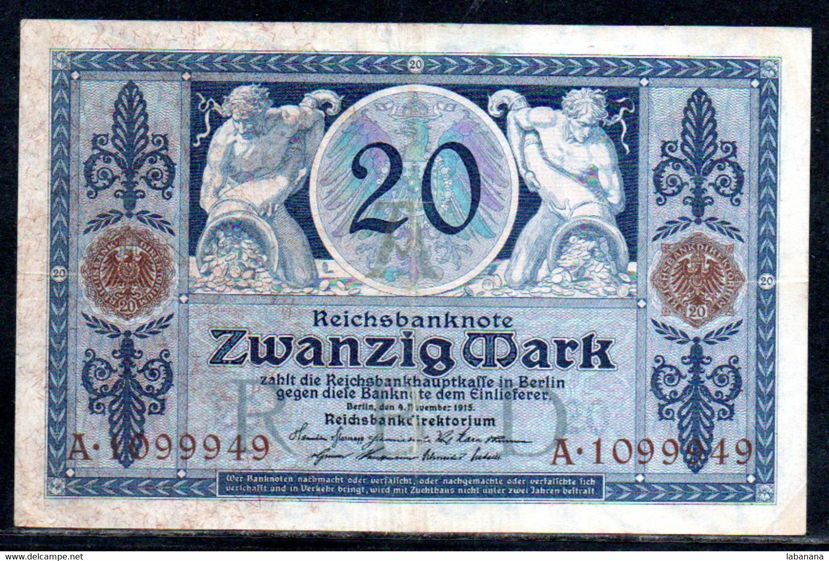 659-Allemagne 20m 1915 A109 - 20 Mark