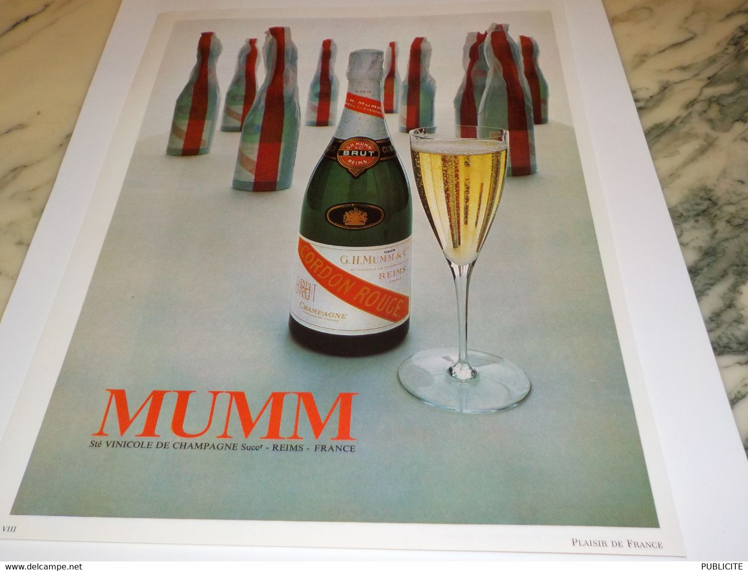 ANCIENNE PUBLICITE CHAMPAGNE MUMM  1971 - Alcools