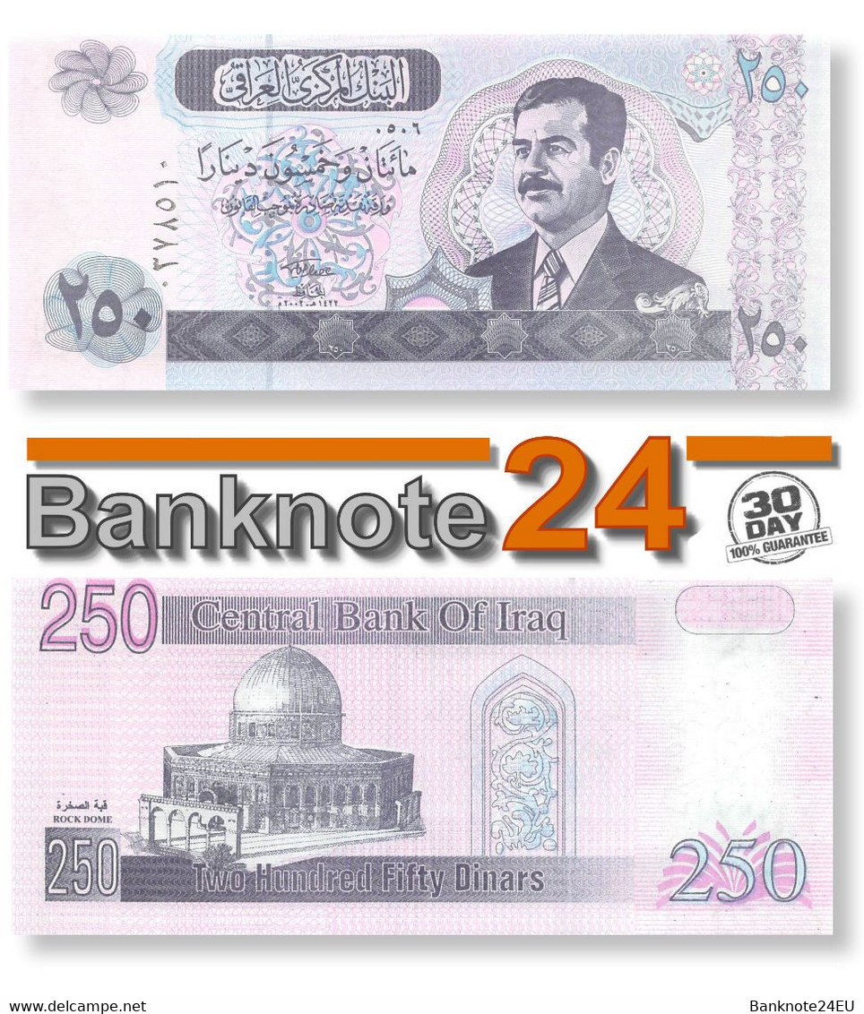 Iraq 250 Dinars 2002 Unc Pn 88a.3, Saddam Hussein Issue - Iraq