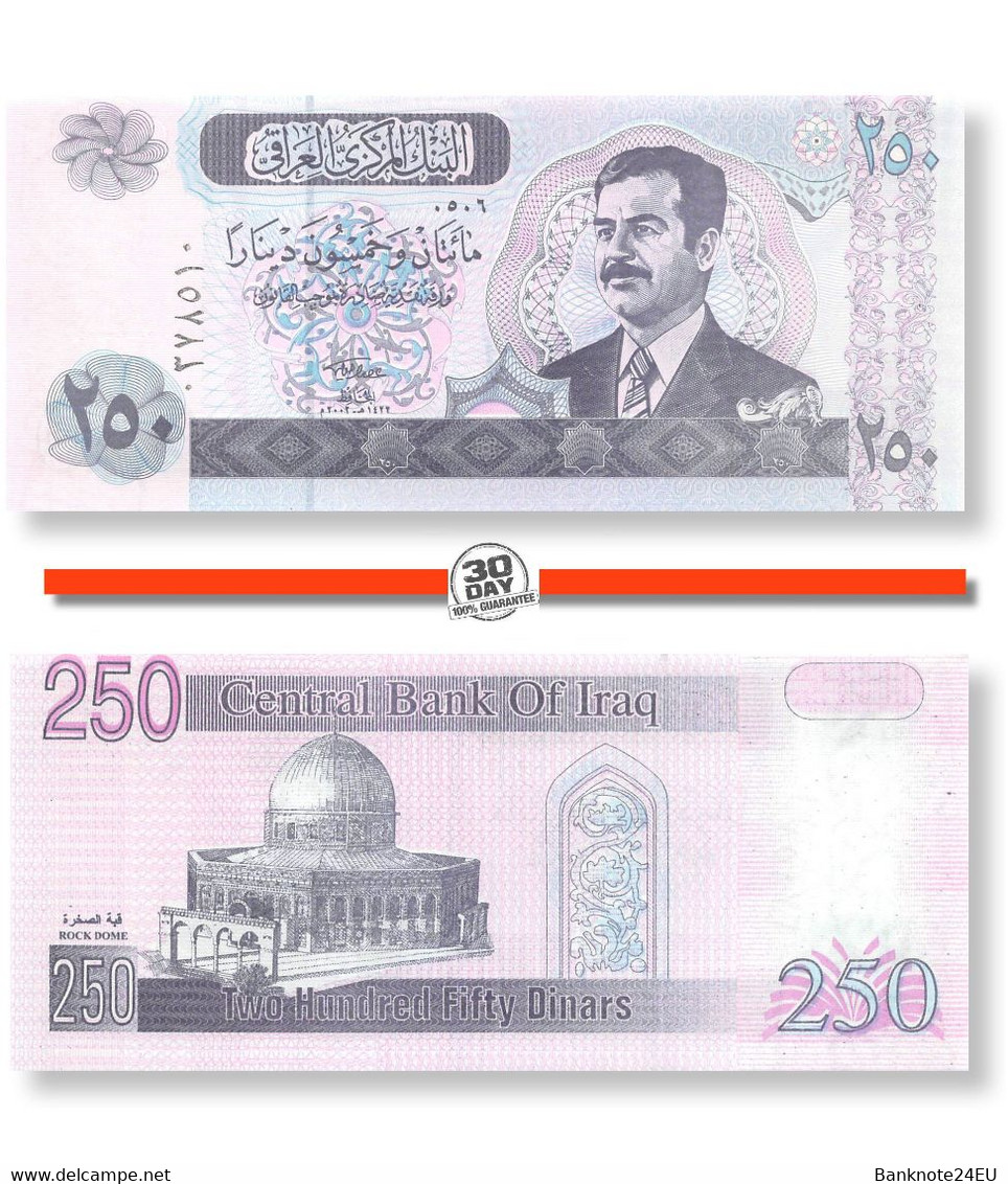 Iraq 250 Dinars 2002 Unc Pn 88a.3, Saddam Hussein Issue - Iraq