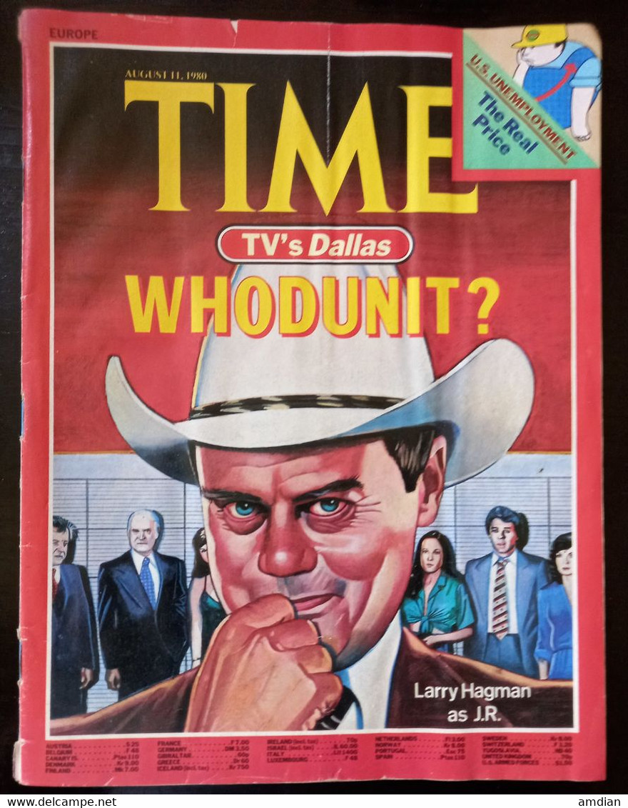 Whodunnit Who Shot JR Dallas TV Series TIME Magazine August 11 1980 Vol 116 No 6 - Moscow Olympics - US Unempoyment - Altri & Non Classificati