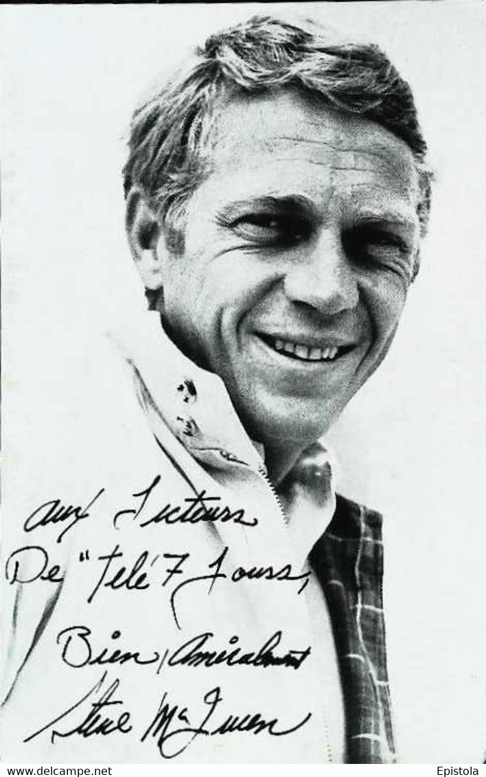 ►Fiche  " Au Lecteurs De Télé 7jours Bien Amicalement Steve McQueen " Télé 7 Jours L'Almanach De La Télévision 1965 - Collections