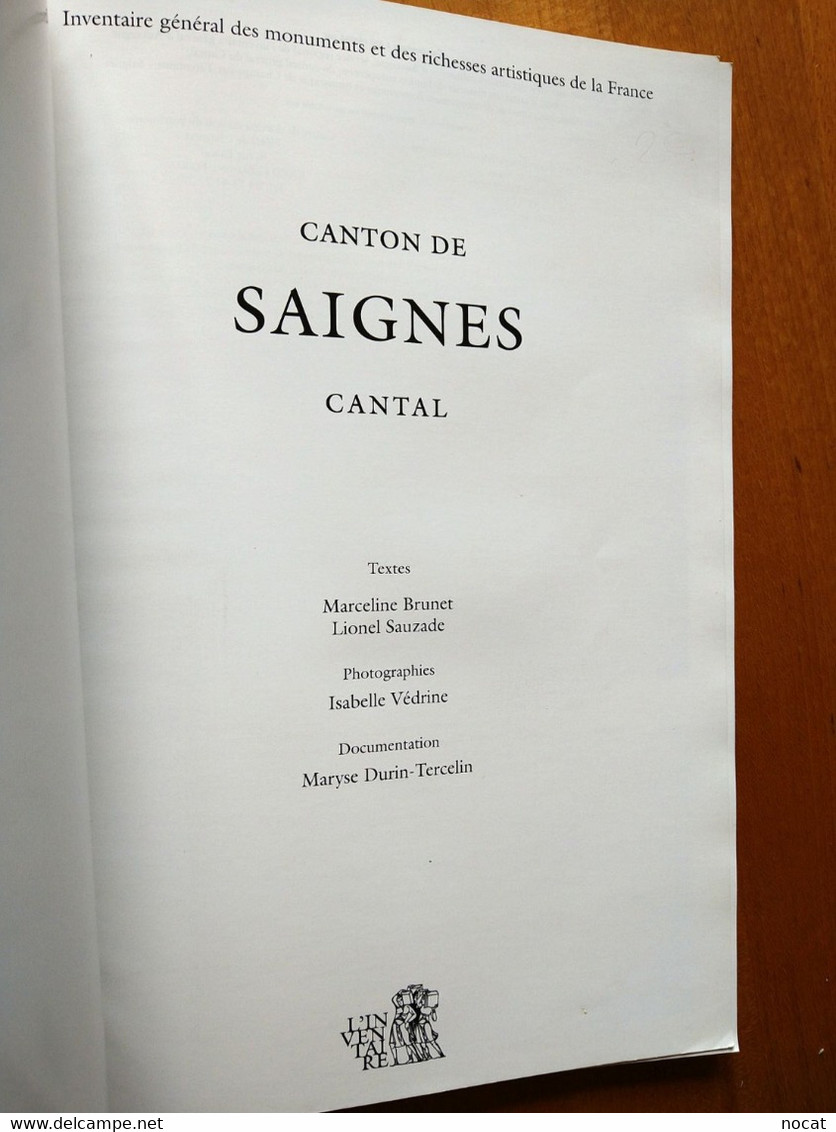 Canton De Saignes Cantal Images Du Patrimoine M. Brunet L Sauzade I.Védrine M . Durin Tercelin - Auvergne