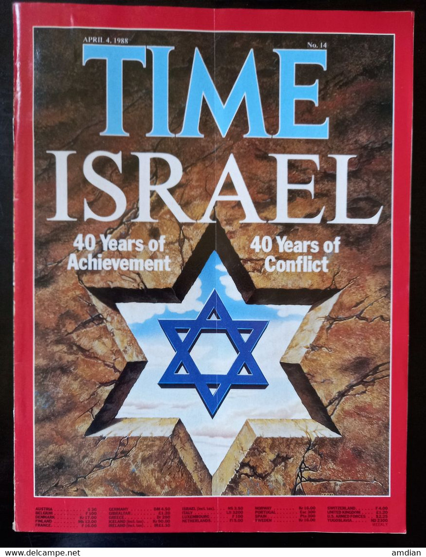 Israel 40 Years Anniversary  TIME Magazine April 4 1988 No 14 - Nicaragua Cease-fire - Andere & Zonder Classificatie