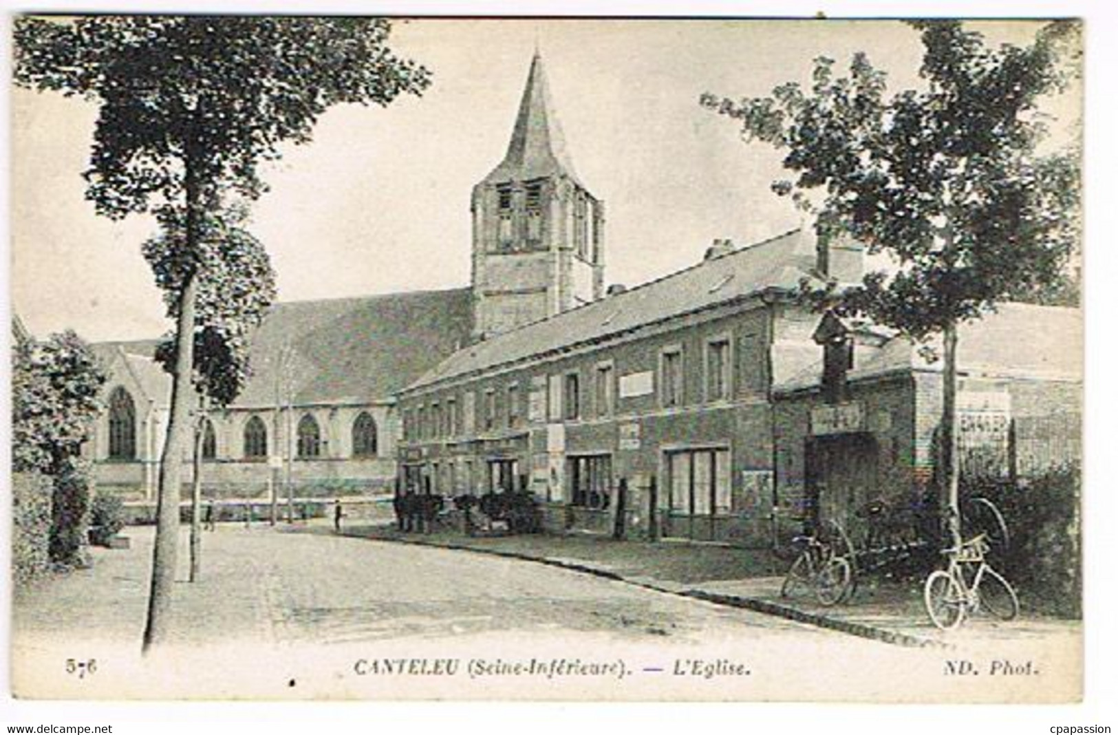CANTELEU -  76 - L'Eglise - Bicyclettes - Edit ND Phot N° 576 - Canteleu