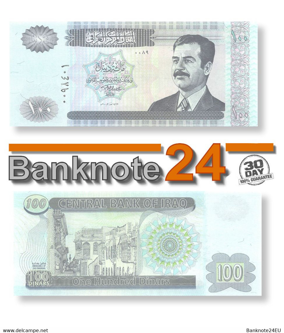 Iraq 100 Dinars 2002 Unc, Saddam Hussein Issue - Iraq