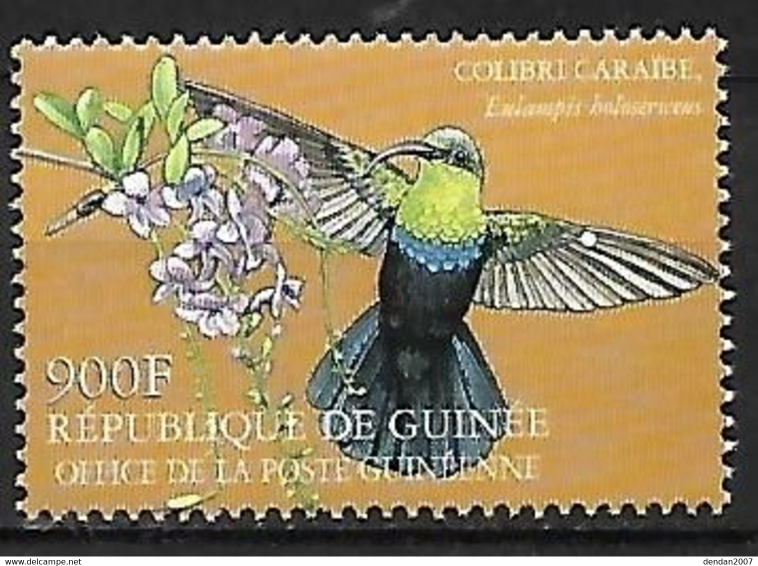 Guinea - MNH ** 2002 :   Green-throated Carib  -  Eulampis Holosericeus - Colibrì