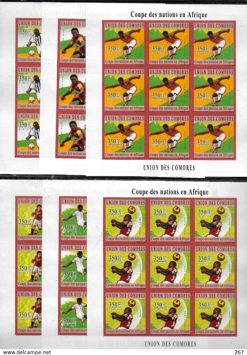 COMORES  Feuillet  N° 1987/92  * *  NON DENTELE Football  Soccer Fussball - Fußball-Afrikameisterschaft