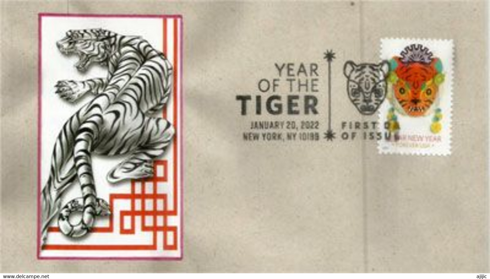 USA. YEAR OF THE TIGER 2022, Letter FDC Of New-York - 2011-...