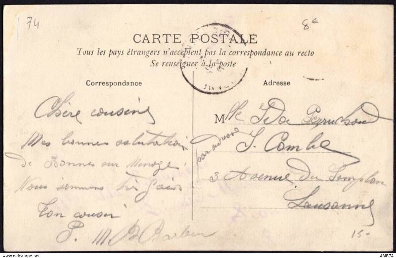 74-1100- Carte Postale Haute Savoie (74) - BONNE-SUR-MENOGE - Pension Zenger - Bonne