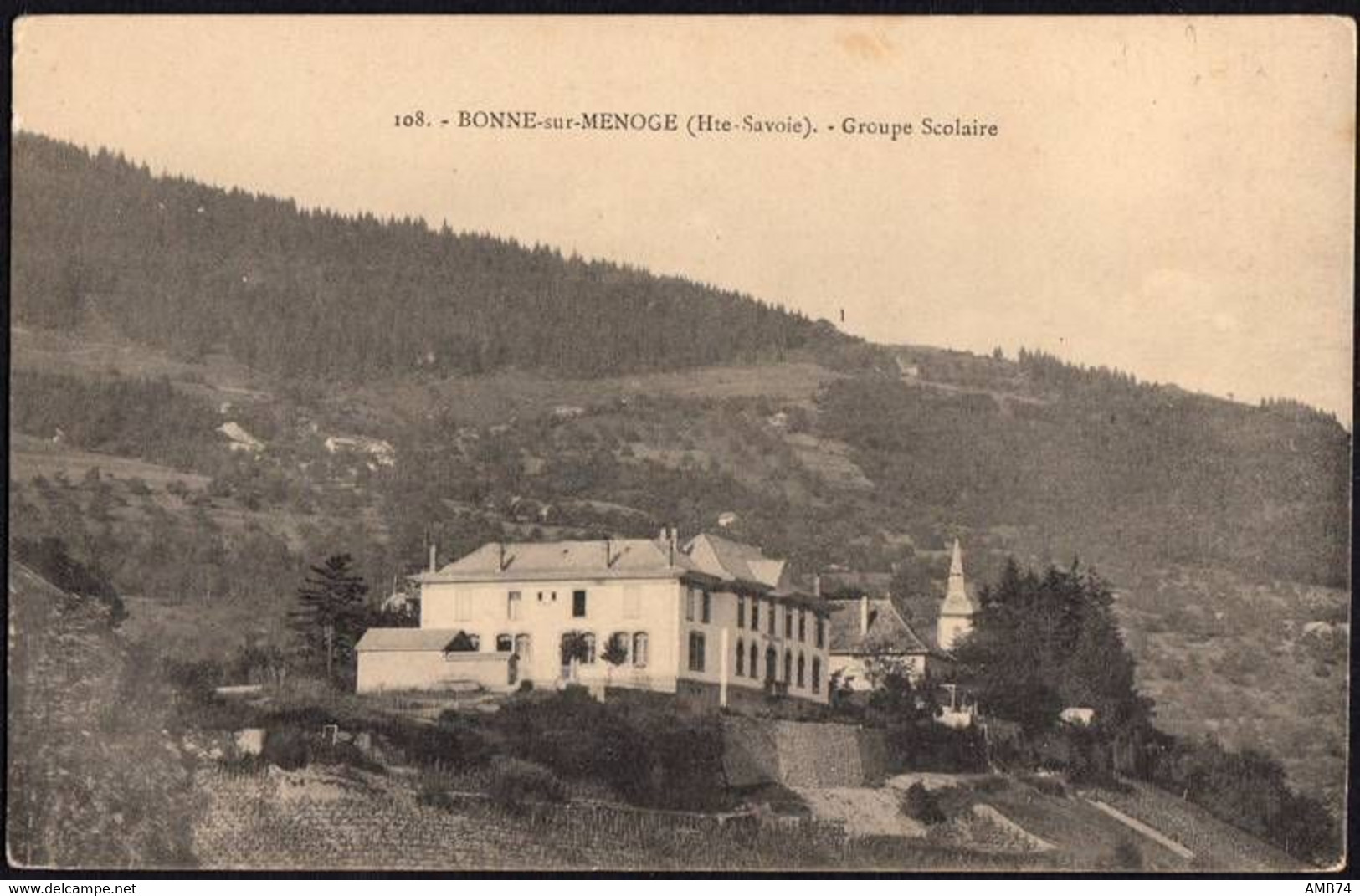 74-1113- Carte Postale Haute Savoie (74) - BONNE-SUR-MENOGE - Groupe Scolaire - Bonne
