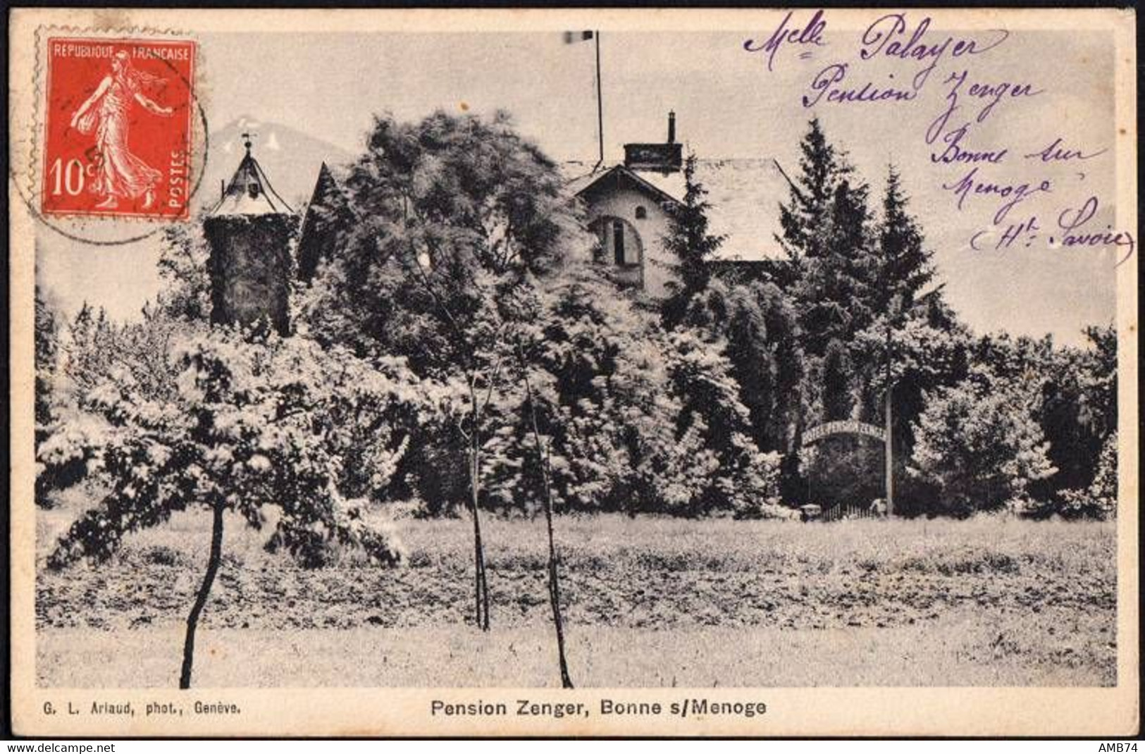 74-1118- Carte Postale Haute Savoie (74) - BONNE-SUR-MENOGE - Pension Zenger - Bonne