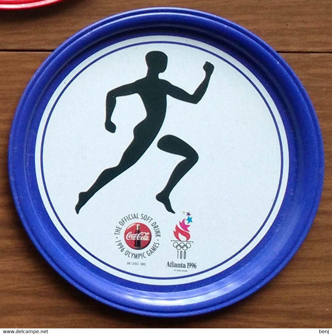 Sous-bock Coca-Cola En Métal Atlanta 1996 Jeux Olympiques Course Sprint - Sous-verres