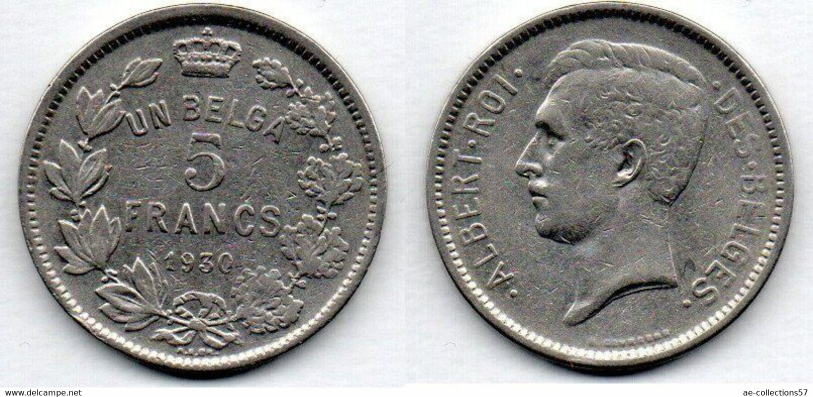 Belgique -  5 Francs 1930 TB+ - 5 Frank & 1 Belga